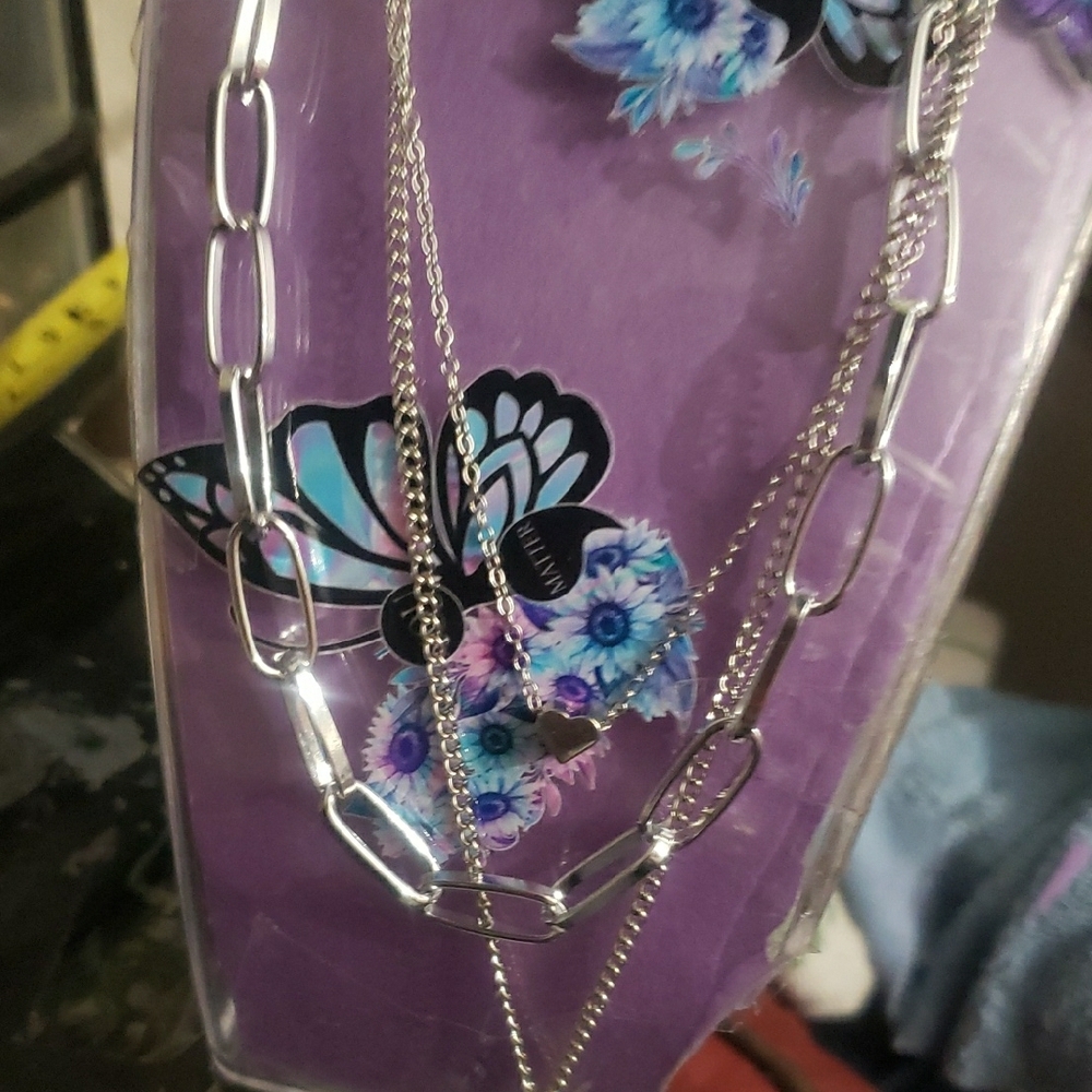 Silver Chain Necklace Set - Picture 3 of 4